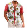 Новая летняя мужская облегающая рубашка с принтом, большая модная повседневная мужская рубашка с коротким рукавом