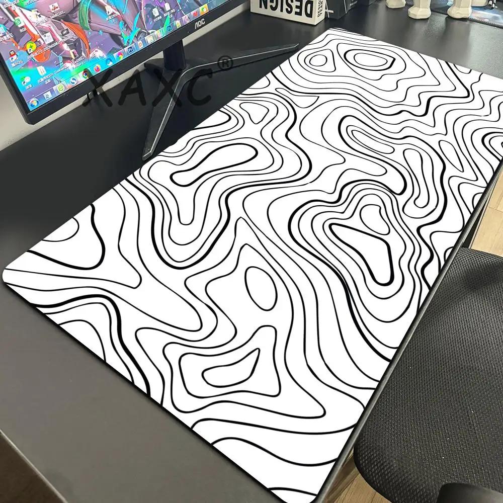 Черный Белый Контурные Линии Коврик для Мыши Игровой XL Домашний Компьютер Индивидуальный Коврик для Мыши x Игровой Коврик Коврик для Мыши Компьютер