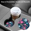 Absorbent Car Cupholder Coaster 2 Pack, Cute Car Coasters with a Finger Notch for Women & Men,2.56" Ceramic Stone & Non-Scratch Cork Base Drink