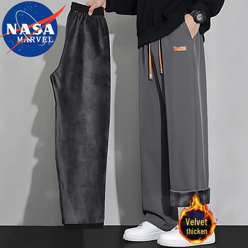 NASA MARVEL Men's Fleece-Lined Straight-Leg Casual Pants