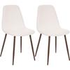 Set of 2 Contemporary Line Chairs "Marylin" Wood Effect Metal Legs Atmosphera