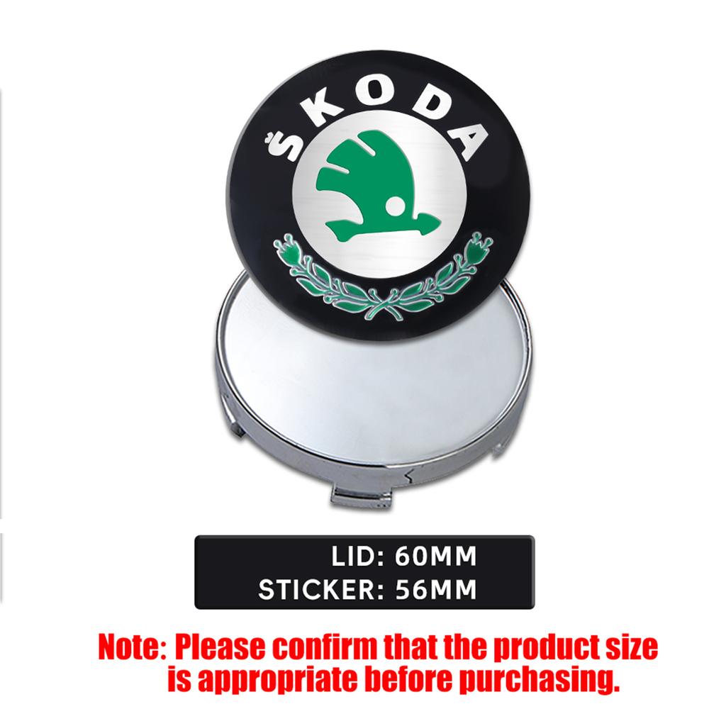 DDWO5 56/60/65/68MM Car Wheel Center Cover Badge Sticker Hub Cap Accessories For Skoda Kodiaq Octavia Enyaq Kamiq Scala Rapid MK2 MK3