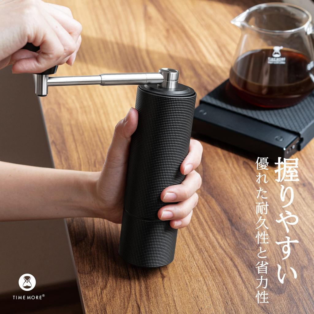TIMEMORE Кофемолка ручная Timemore C3 Max Pro Складная ручка Емкость 30 г Нержавеющая ступка Регулируемая шероховатость Черный