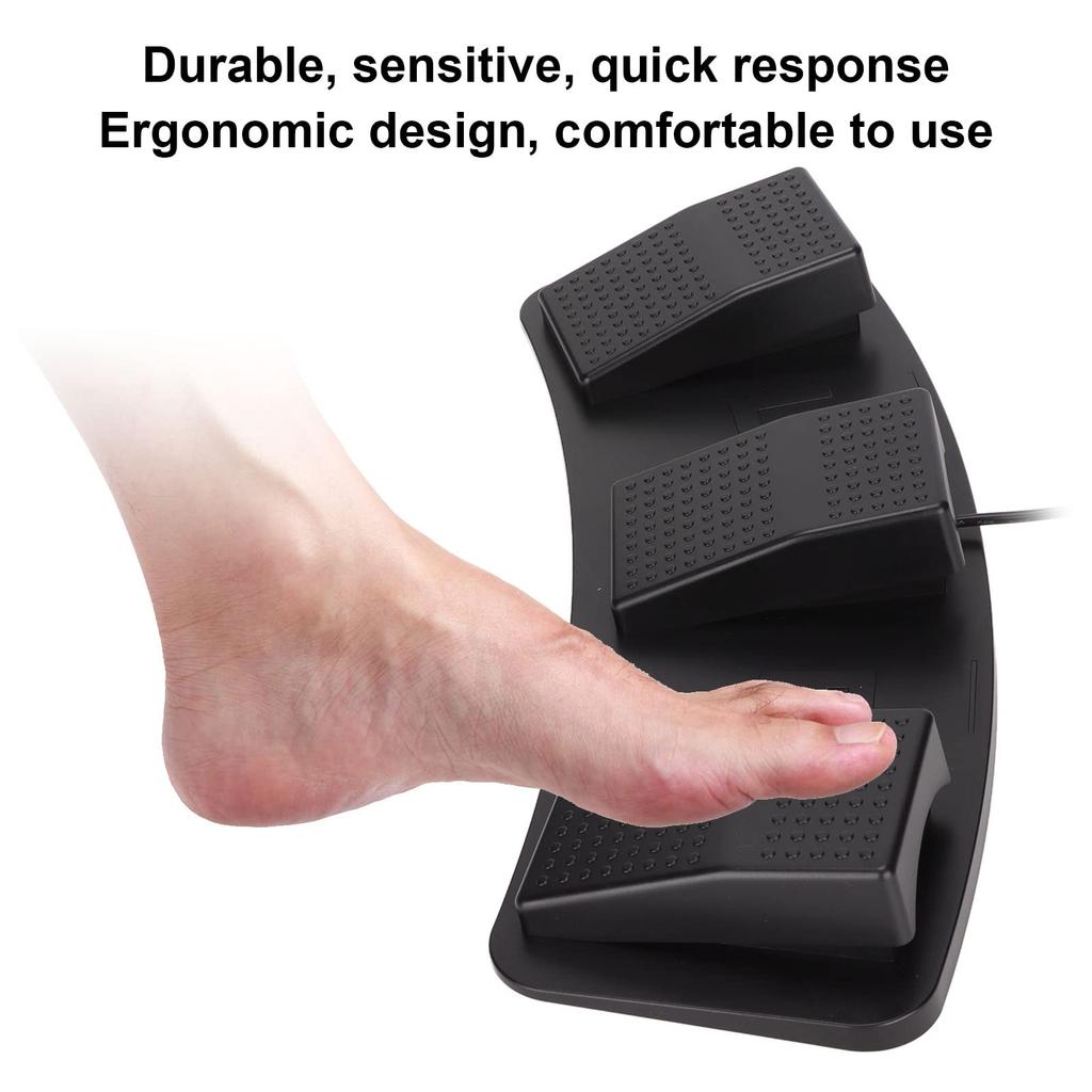 USB Triple Footswitch PC Triple Footswitch Programmable Computer Computer Keyboard Multifunction Ergonomic Triple USB Footswitch Pedal for Video Game