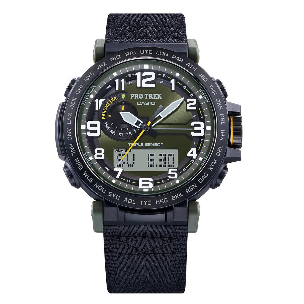 Casio Мужские цифровые кварцевые часы с будильником, водонепроницаемые до 100 м, из нержавеющей стали PRG-601YB-3