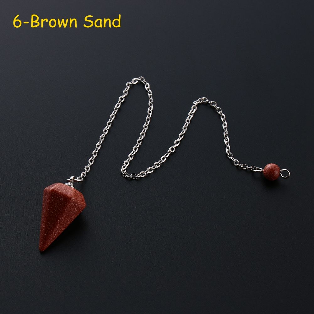 Jewelry Rose Quartz Amethyst Hexagon Pyramid Natural Stone Reiki Pendulum Pendant Amulet Crystal