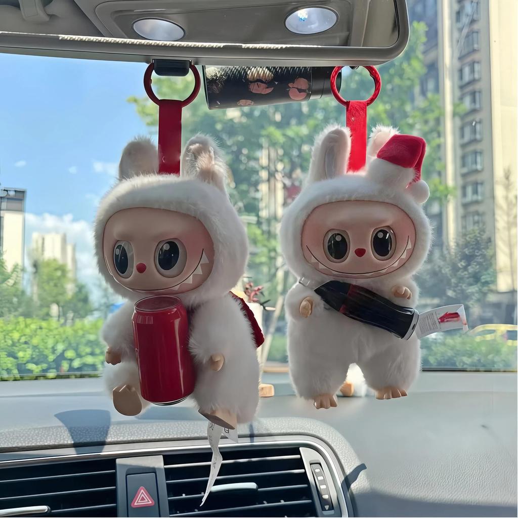LABUBU G3 Винтажная бутылка Шарм для автомобиля 1:1 Высококачественная реплика Премиум винил Авто Декор Зеркало Вентиляционная клипса на приборную панель Украшение Безопасное вождение Коллекционный подарок