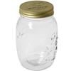 Glass Bottle - - 1000 Ml - Golden Screw-on Lid - Dishwasher Safe