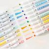 6pcs Color Dots Highlighter Pen Set Dual Side Fine Liner & Spot Marker Pens for Drawing Painting