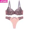 Sexy Push Up Large Women Lace Bra and Panties Sets Lingerie Set Floral Underwear Intimates For Women