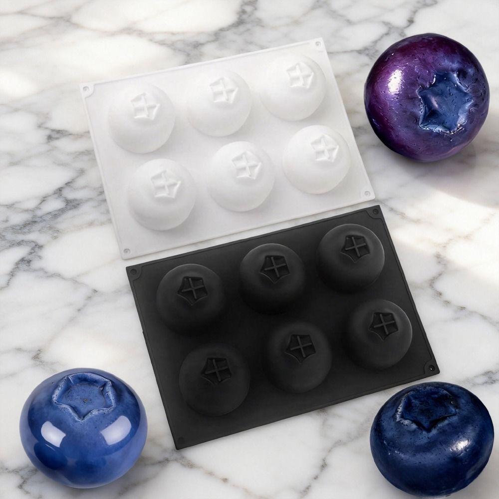 6 Cavity Blueberry Mousse Cake Mold Heat Resistant French Pastry Mold Chocolate