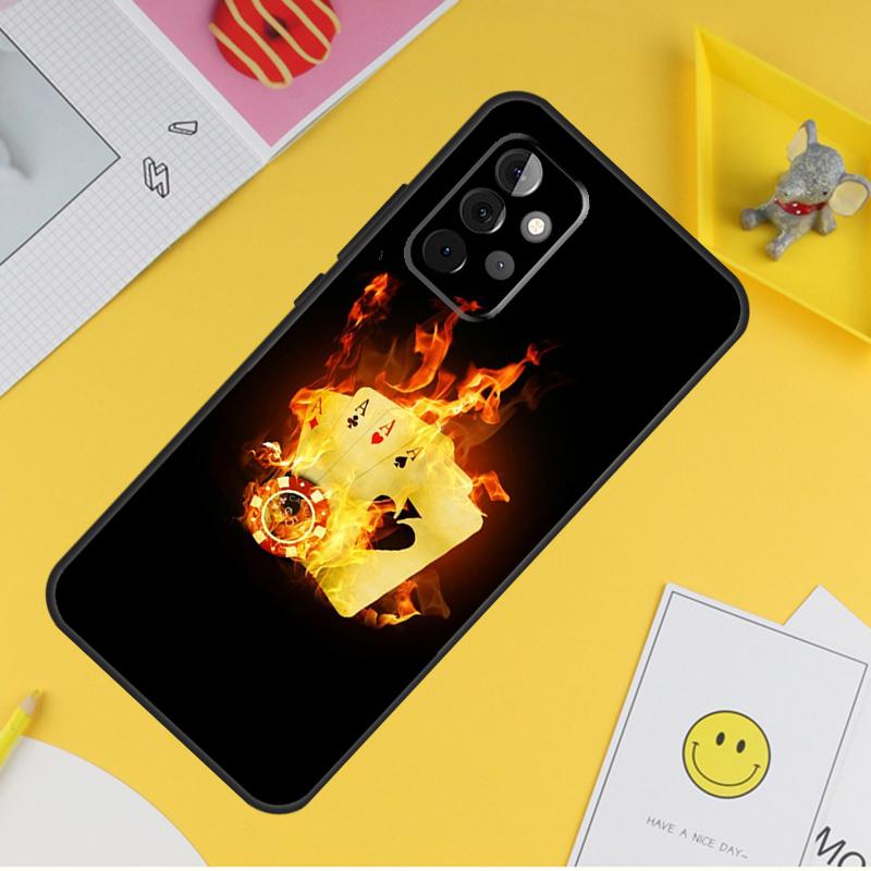 Poker Playing Card Cover For Samsung Galaxy A34 A35 A14 A15 A25 A53 A33 A13 A52 A32 A12 A51 A71 A54 A55 Case