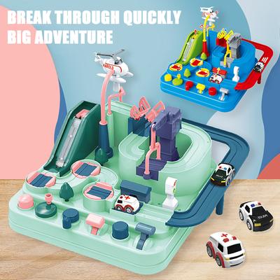 (H0826)Гоночные треки, автомобильные приключенческие игрушки для мальчиков и девочек 3-8 лет, городская спасательная игрушечная машина, игровые наборы для автомобильных треков для малышей