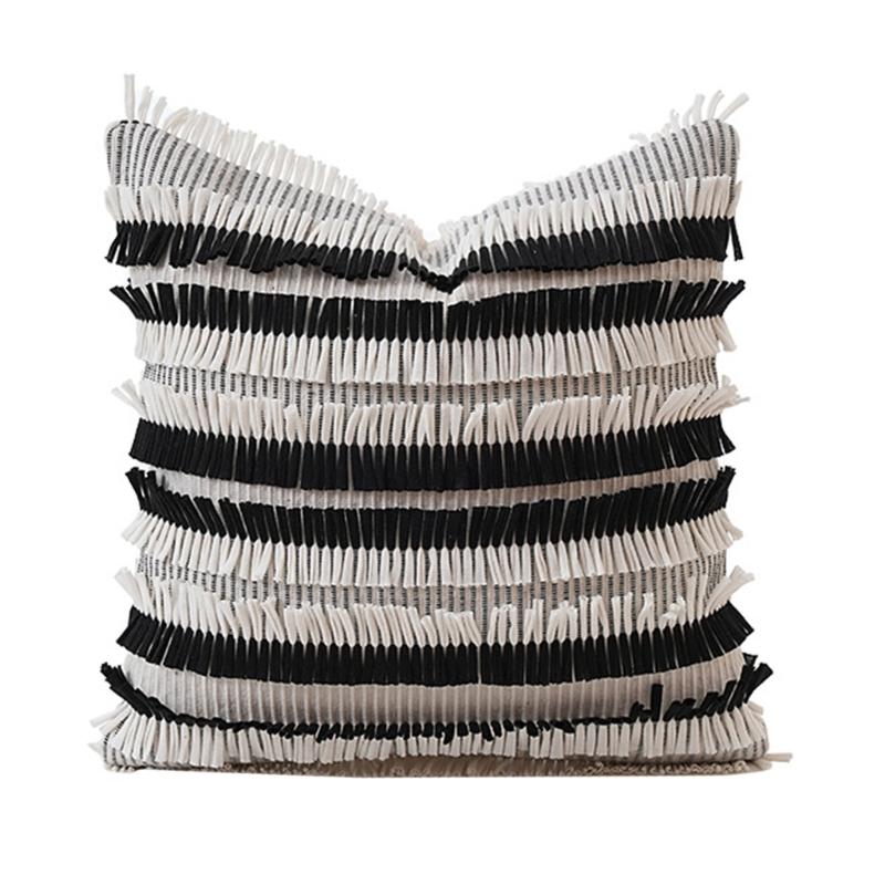 Наволочка Геометрический жаккард Наволочка Хлопок Стирающаяся ткань Чехол для подушки 45х45см Украшение для гостиной