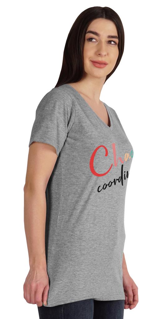 Inkmeso V-образный вырез Chaos Coordination футболка Топы для мамы Графический принт Женщины