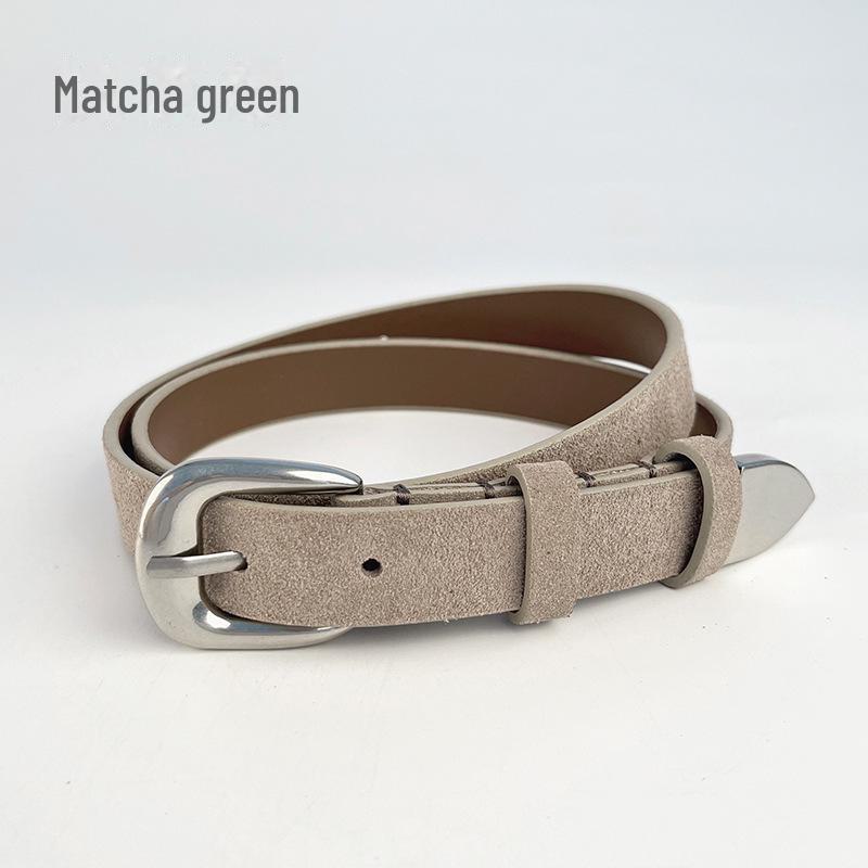 Женский ретро-ремень из натуральной замши с матовым эффектом — идеально подходит для юбок, свитеров и курток