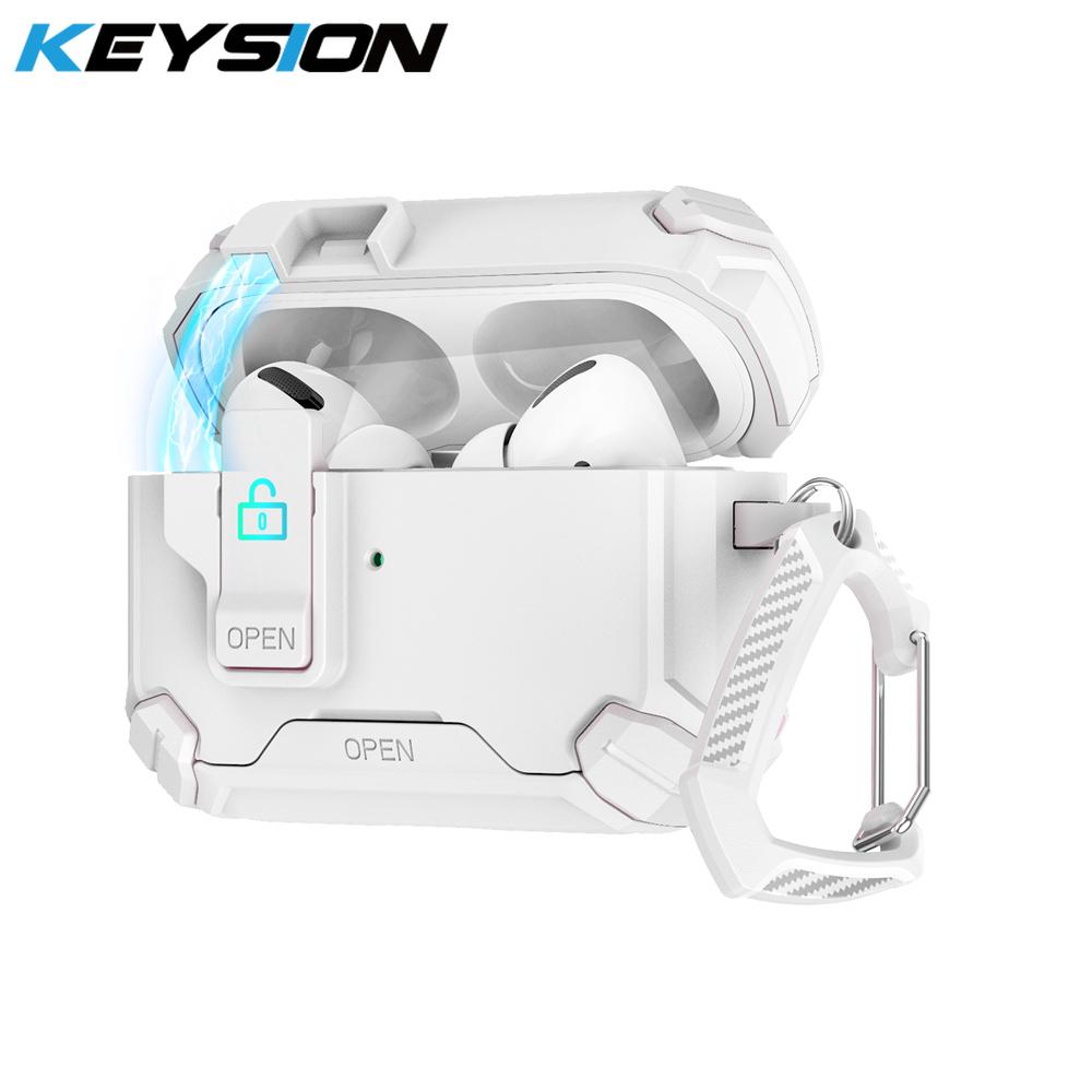 KEYSION Магнитный автоматический переключатель Чехол для наушников для Airpods Pro 3 Pro 2 Ударопрочный Подставка для телефона Чехол для наушников для AirPods 4 3 2 1
