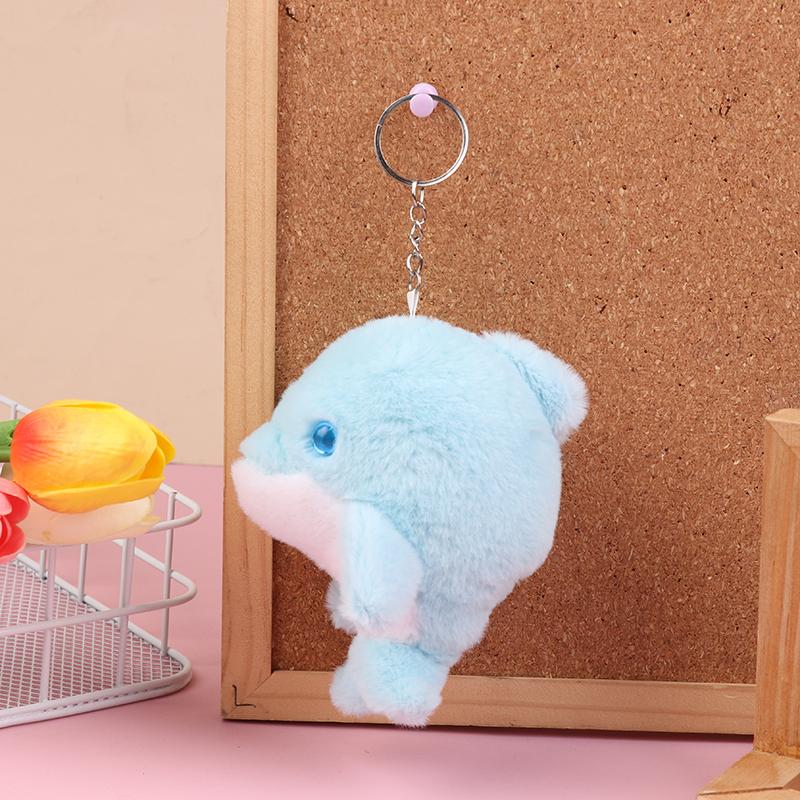 Милая плюшевая игрушка дельфин мультфильм брелок для ключей в виде животного милая плюшевая кукла держатель для ключей рюкзак кулон для детей подарки