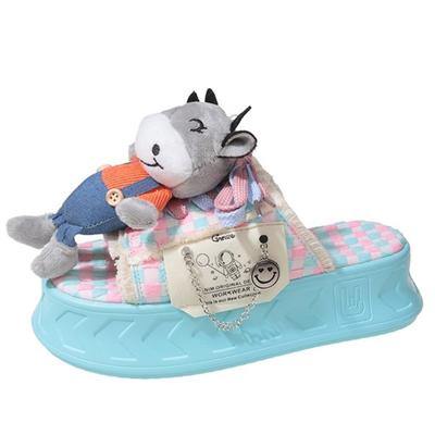 Модные летние женские тапочки 5 см с милым рисунком куклы граффити на платформе, мюли, шлепанцы, уличные сандалии, повседневная обувь на плоской подошве для женщин