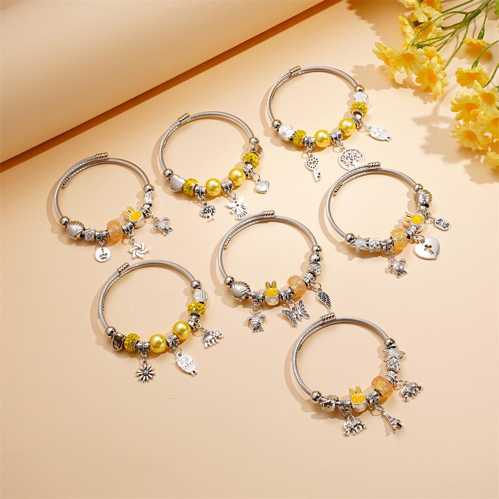 Модный европейско-американский браслет в стиле Панджиа с бисером и стразами для женщин