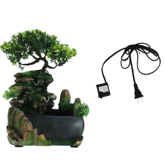 Simulation Resin Rockery Fake Tree Feng Shui Waterfall Humidifier Decoration