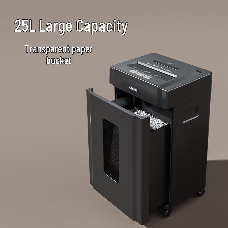 Deli 9906 P5 Commercial Cross-Cut Paper Shredder with 30L Bin CN plug (adapter included)
