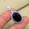 Black Spinel Gemstone Handmade 925 Sterling Silver Jewelry Memorial Pendant For Halloween Gift