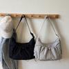 Korean fashion cotton clothes messenger bag 2026 new drawstring shoulder bag versatile simple cloud puff bag women