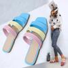 Модная обувь Женские тапочки Цветные пляжные тапочки на плоской подошве Плоские тапочки Женские сандалии Zapatillas Mujer