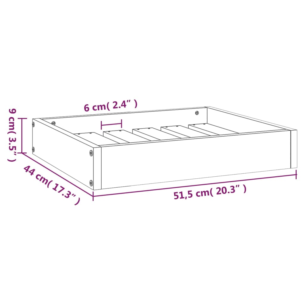 Vidaxl Legowisko Dla Psa, 51,5X44X9 Cm, Lite Drewno Sosnowe