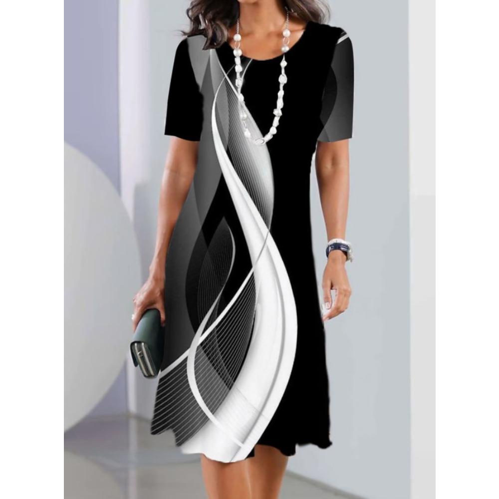 GMXIA Women's Fashion Summer Spring Long Sleeve O-Neck Casual Dresses