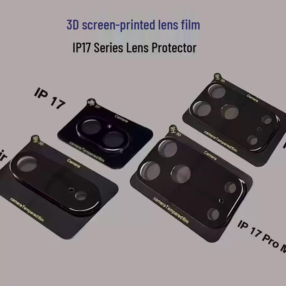 Apple 17 Pro Max 3D Шелкография Полное покрытие Прозрачный Защитный чехол для объектива камеры