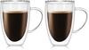 Morningplace Glass Cup Set of Double-Walled Tumbler/Mug, Heat-Resistant (450ml, 2)