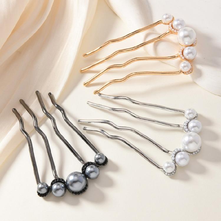 U-образная французская заколка для волос, французская вилка-шпилька с 4 зубцами для прически «пучок» для женщин и девушек. Аксессуары для причесок.