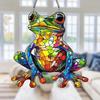 Frog Sun Catcher 2D Acrylic Frog Window Hanging Ornament Frog Wall Art Decor Suncatcher Housewarming Gift for Frog Lovers