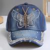 Adjustable Rhinestone Baseball Cap Women Cotton Denim Baseball Cap New Sequins Sports Cap