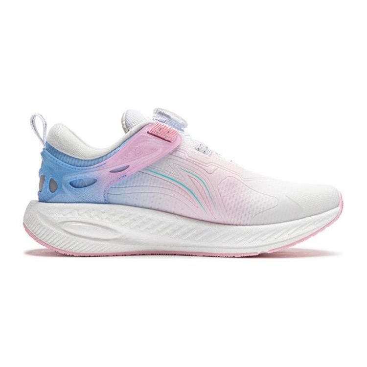 Кроссовки Li Ning Kids Kunpeng 2.0 из ткани, простые, прочные, дышащие, с низким верхом, детские кроссовки, белые, розовые YKFU002-4