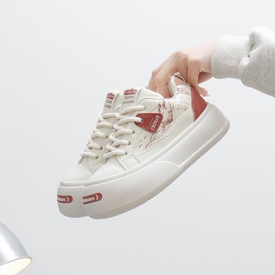 Весна 2025 года, новая корейская версия, дышащие маленькие белые туфли, женские низкие повседневные туфли на платформе, туфли-маффины для женщин K1723