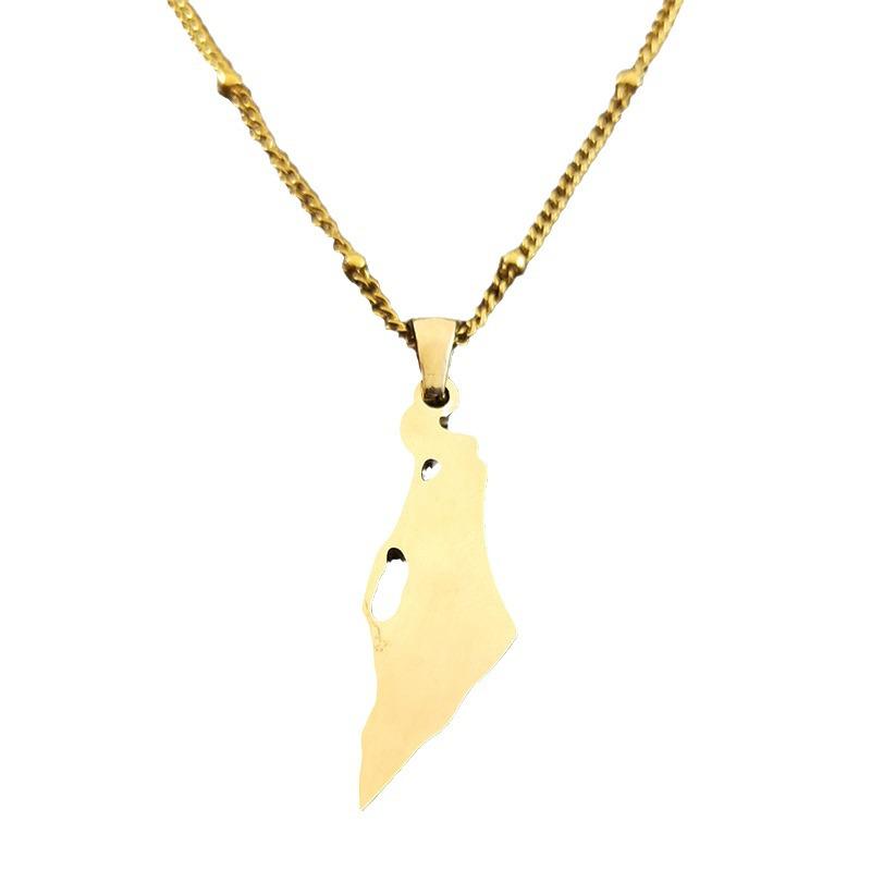 Подвеска-карта из нержавеющей стали: Европейский/Американский дизайн с Израилем и Палестиной