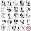 New 925 Sterling Silver Letter A-Z Alphabet Charms Beads Fit Original Bracelet Necklace For Women Fine DIY Jewelry
