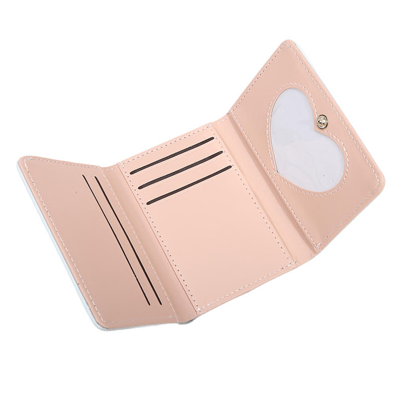 Женский милый модный короткий кошелек с эстетичным маленьким бантом, держатель для кредитных карт, кошелек для монет с окошком для удостоверения личности