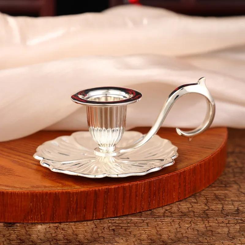 Подсвечник в европейском стиле на День святого Валентина, ручные подсвечники, ретро-подставка для свечей с одной головкой, конусный держатель