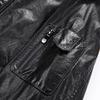 FAPAI Men's Genuine Leather Stand-Collar Zipper Jacket