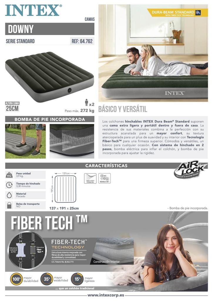 intex Bed Air Bed Air Bed with Foot Pump 137 X 191 X 25 Cm Japanese [Downy 64762] [Genuine Product]