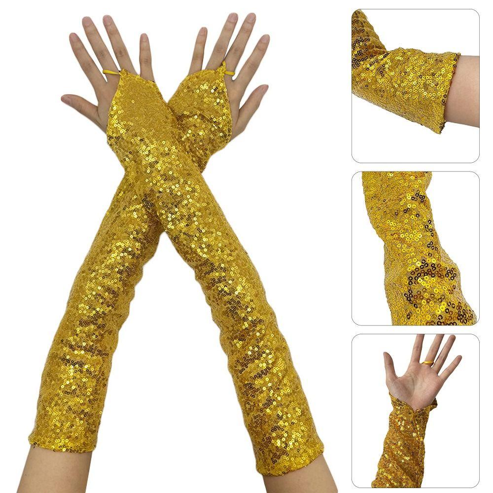 Fingerless Sequins Gloves Shining Club Handwear Fashion Dancing Gloves Nightclub Stage