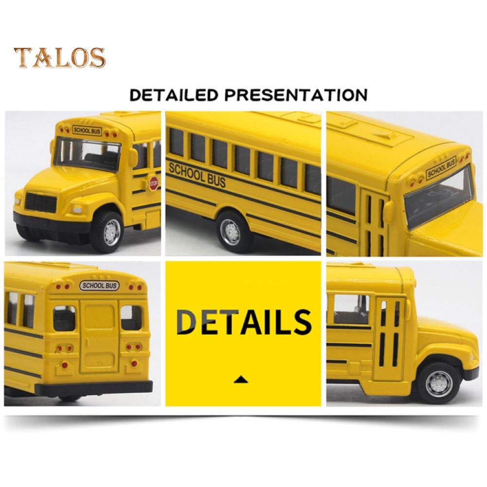 Talos Alloy Pull Back Модель школьного автобуса Коллекция автомобилей Детский автомобиль Игрушка