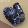 SHIYUNME Новые Мужские Часы для Выживания на Открытом Воздухе с Компасным Термометром, Кварцевые, Многофункциональные, Водонепроницаемые, Военные, Светодиодные Электронные Часы