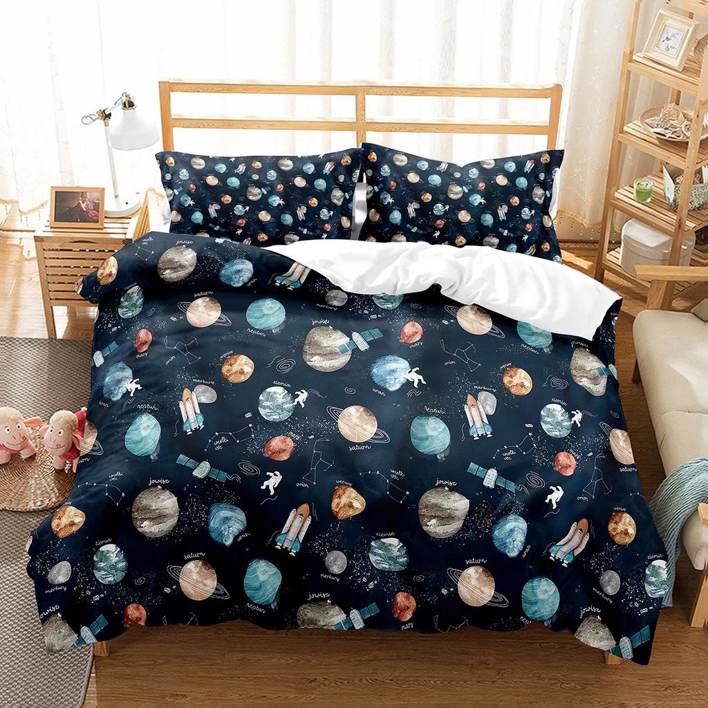 Комплект постельного белья Galaxy, комплект постельного белья Starry Sky, комплект постельного белья Universer Outer Space Theme, односпальный, двуспальный, для мальчиков-подростков