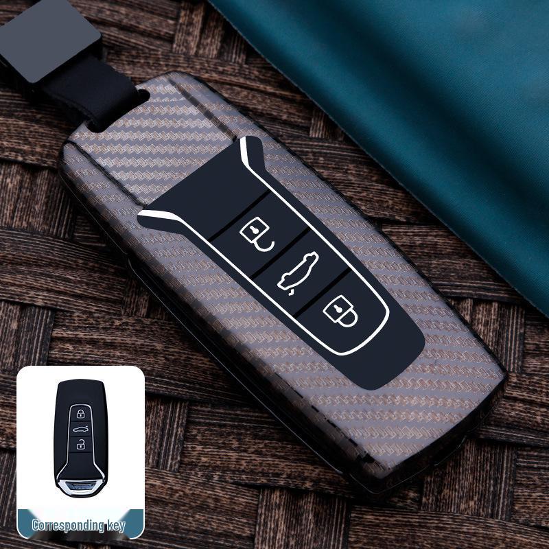 Чехол для ключа Volkswagen Touareg Rui Shang Edition: Металлический корпус и пряжка для сумки для смарт-ключа.