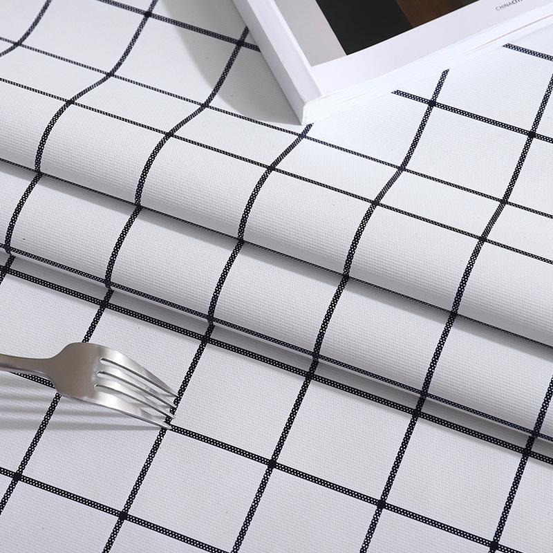 Круглая скатерть из ПВХ с принтом в клетку, водонепроницаемая, маслостойкая, термостойкая, скатерть для кофейного, кухонного, обеденного стола, покрытие, коврик